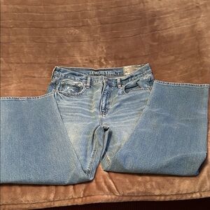 American Eagle Outfitters Baggy Straight, Size 10 short, Light wash